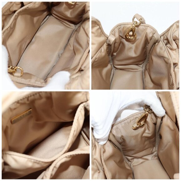 PRADA Hand Bag Nylon 2way Beige Gold Auth 118908SM - Picture 15 of 16